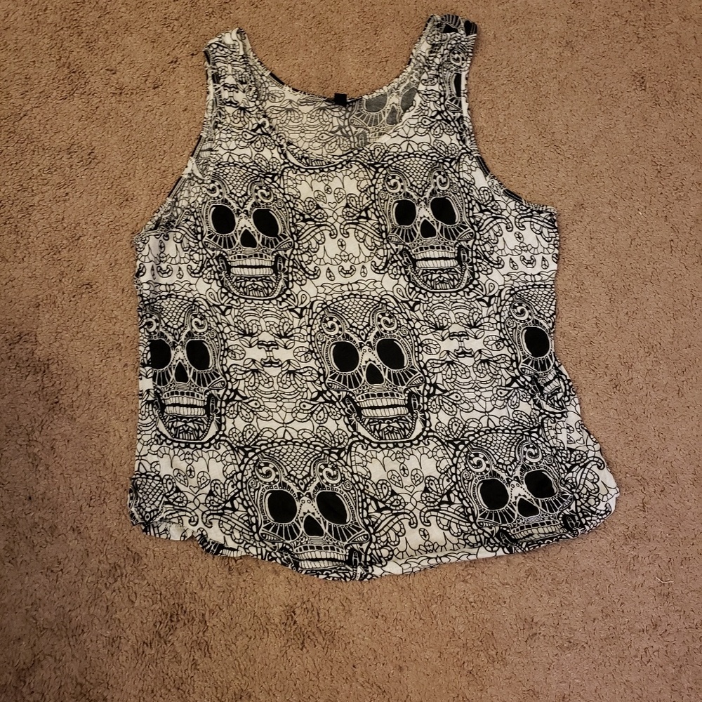Topshop skull tank top Sz 10
